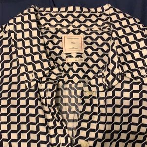Gap l/s button down size M navy and white